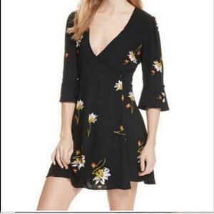 Free People mini dress floral wrap dress small
